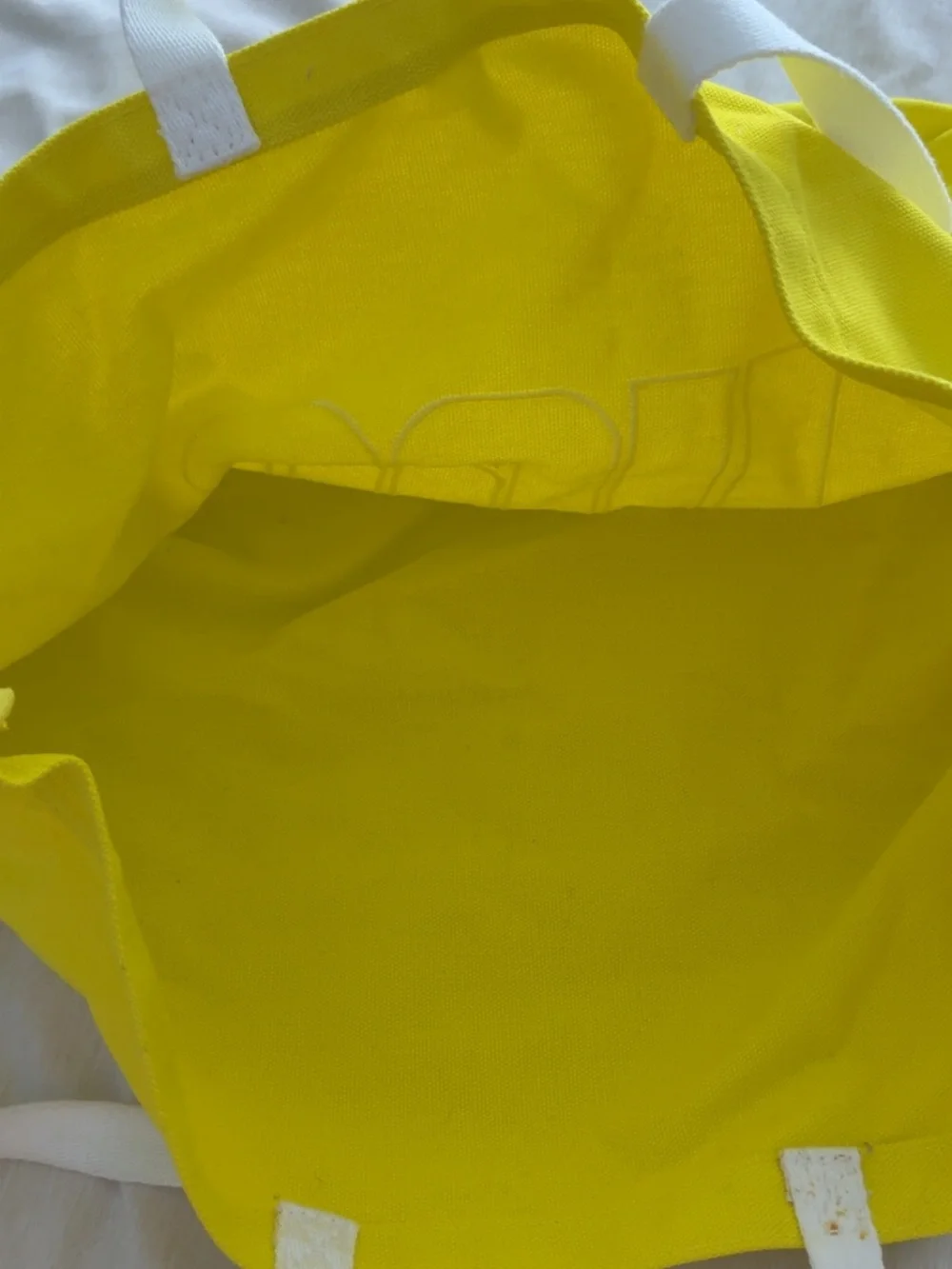 UGG Neon Yellow Canvas Tote with White Straps